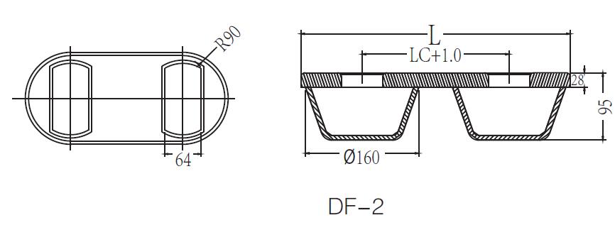 double transversal flush deck socket